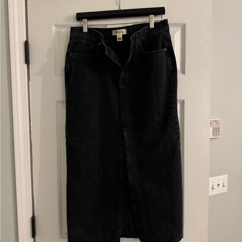 Madewell Charcoal Denim midi Skirt